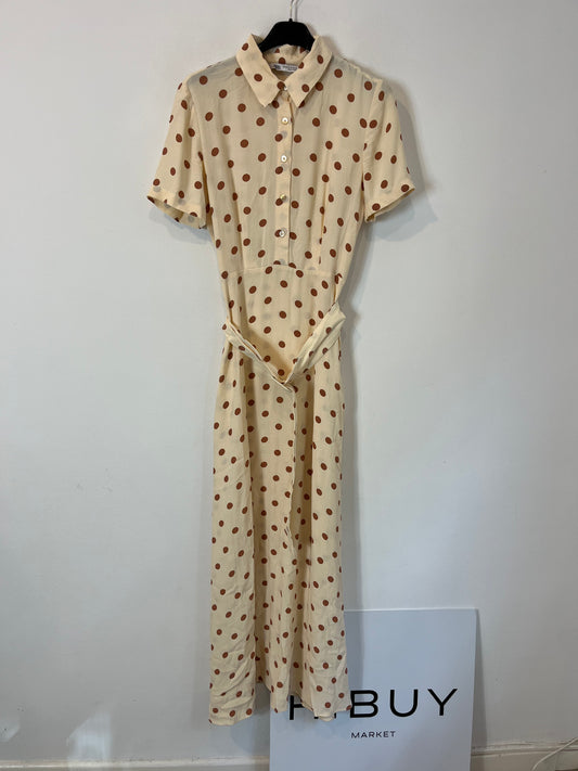 ZARA. Vestido largo lunares. T. XS