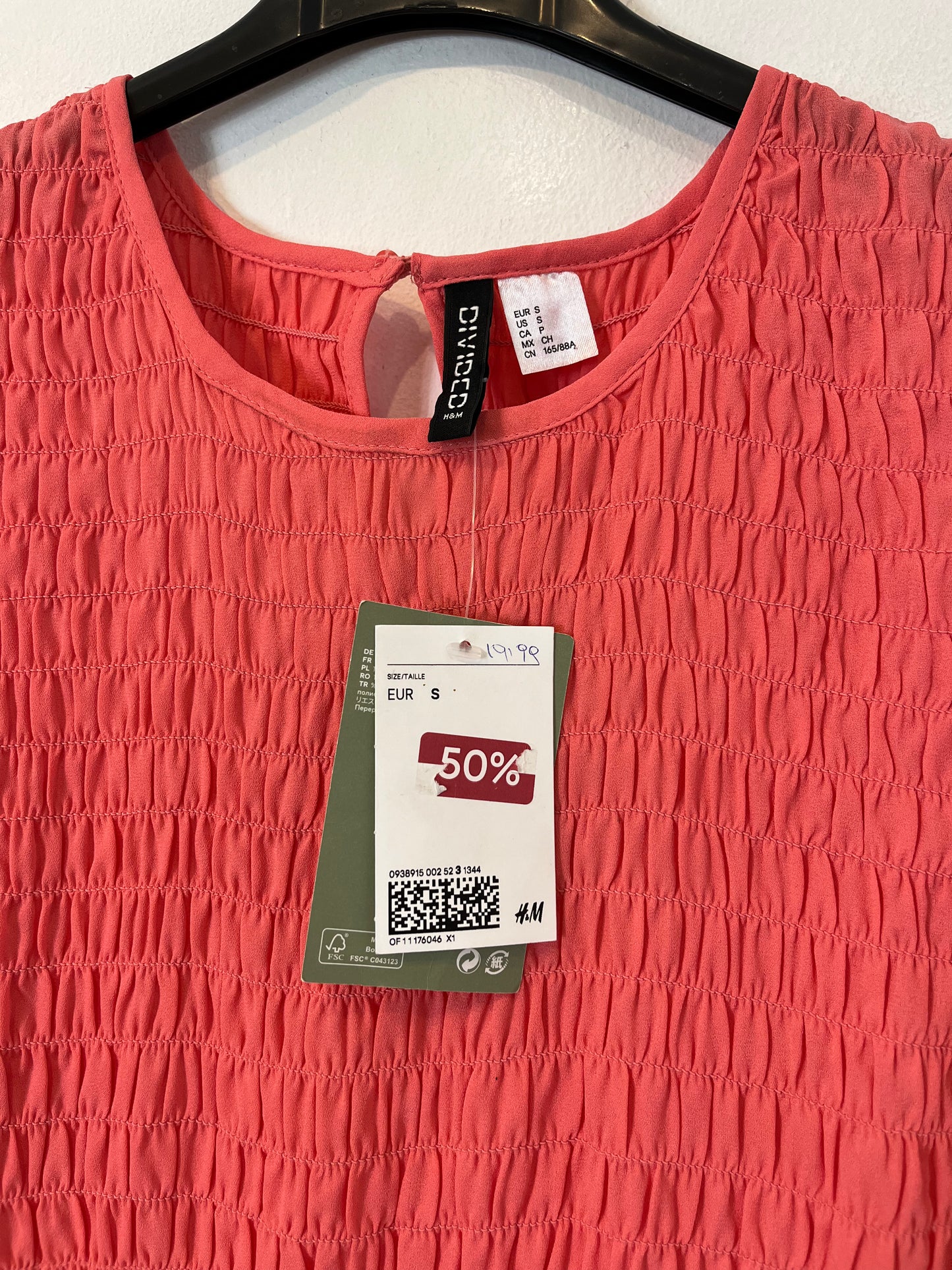 H&M. Vestido corto rosa. T.S