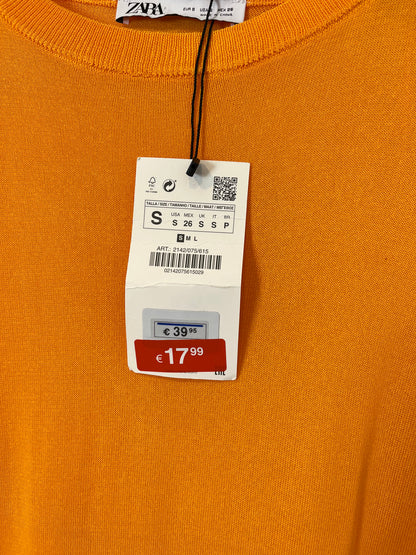 ZARA. Vestido midi naranja. T.S