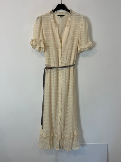 CORTEFIEL. Vestido textura detalle cinturón. T.S