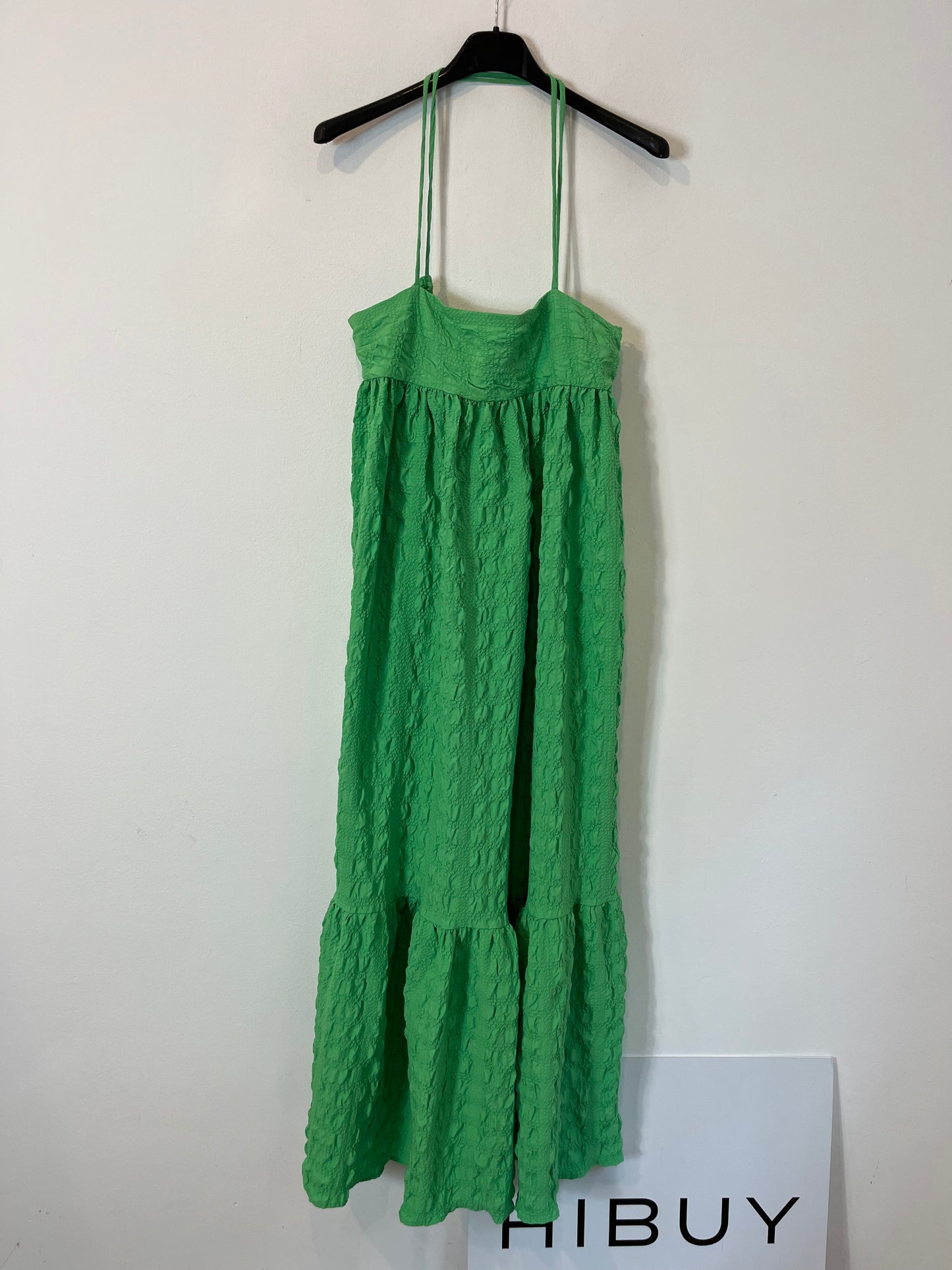 ZARA. Vestido midi verde. T.XS