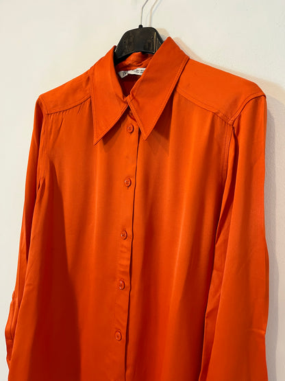 ZARA. Camisa naranjas satinada. T S