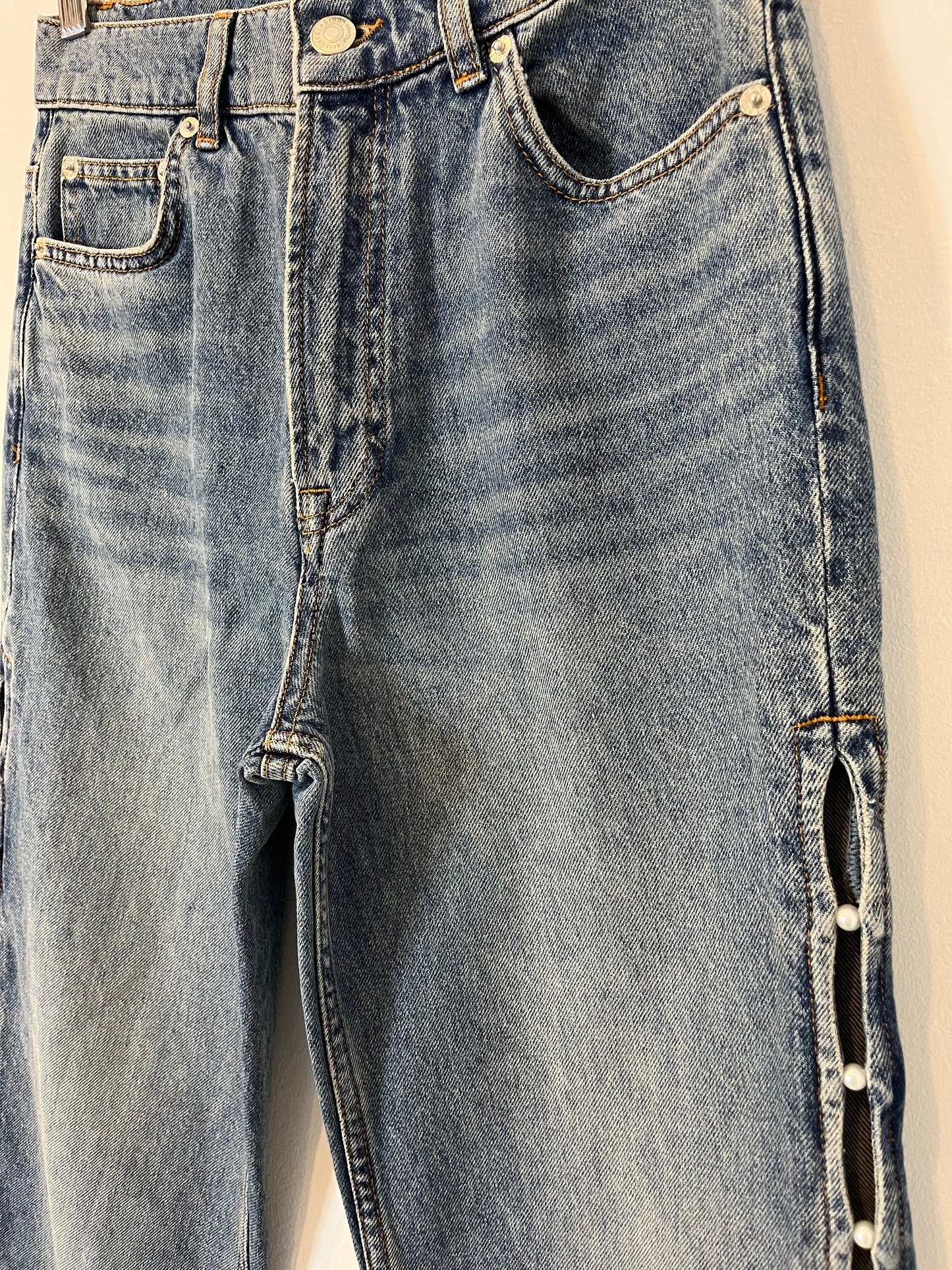 MAJE. Denim recto aberturas. T 36