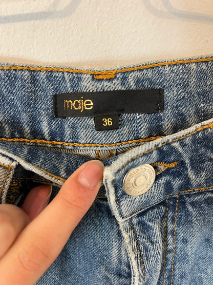 MAJE. Denim recto aberturas. T 36