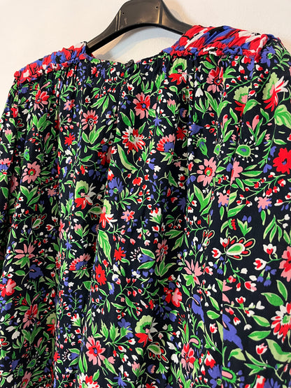 ZARA. Blusa flores hombreras. T S