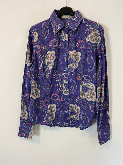 ETRO. Camisa morada estampada. T 44 (S)