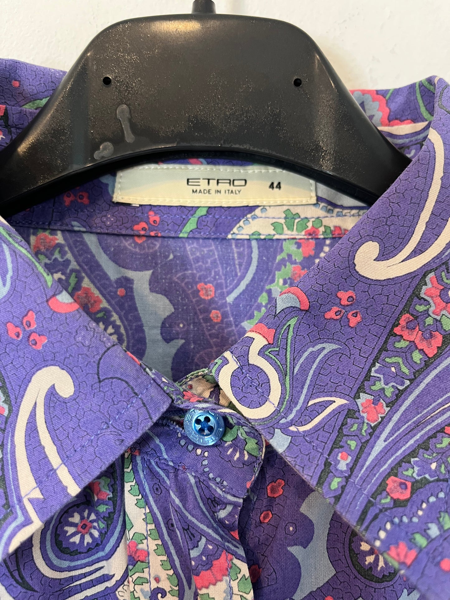 ETRO. Camisa morada estampada. T 44 (S)