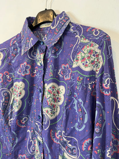 ETRO. Camisa morada estampada. T 44 (S)