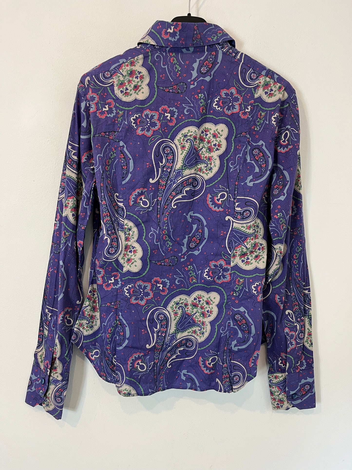 ETRO. Camisa morada estampada. T 44 (S)