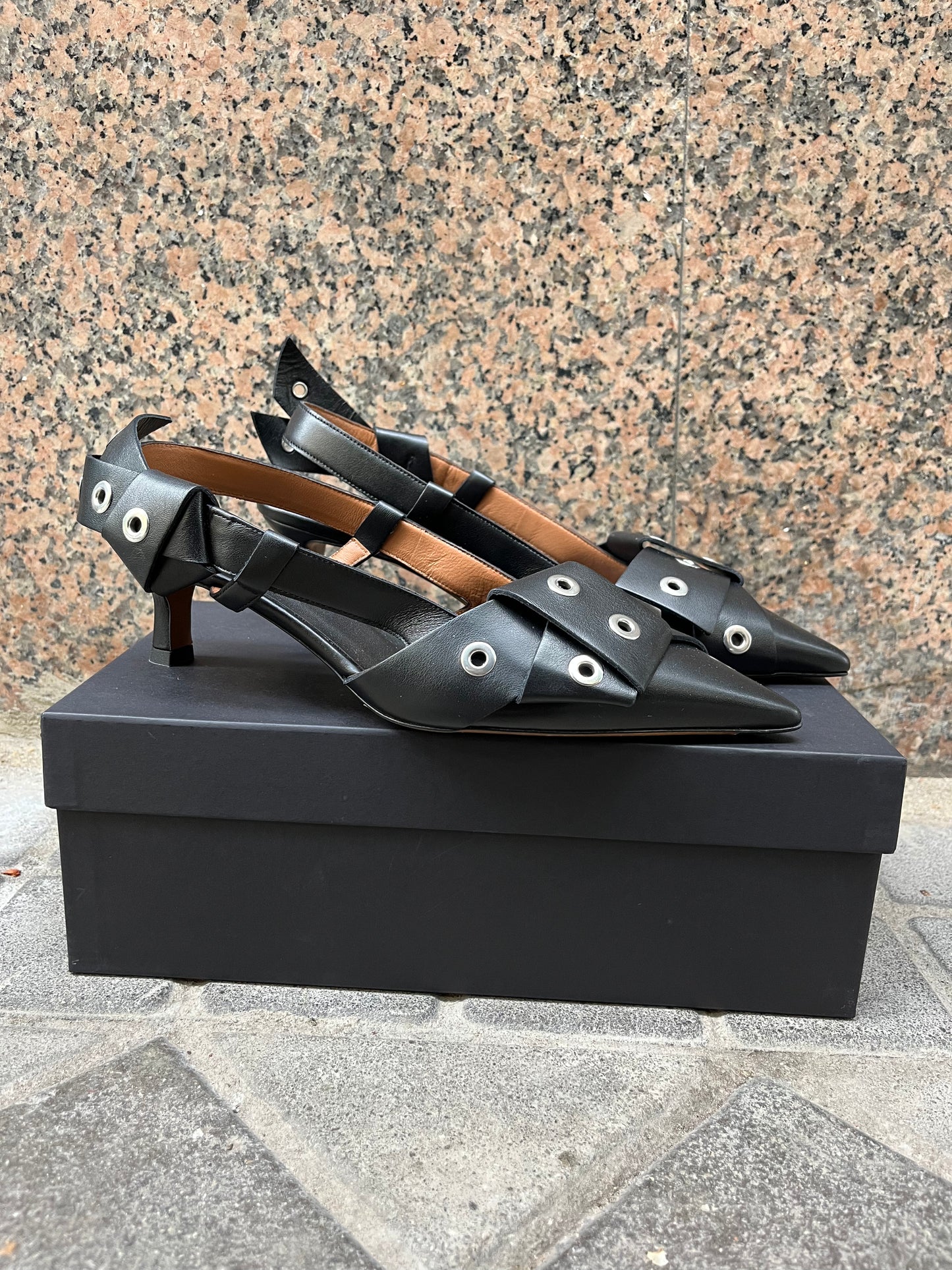 MAJE. Black studded shoes, size 39