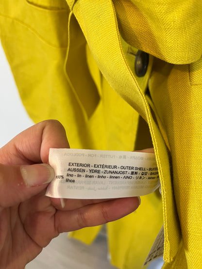 ZARA. Conjunto pantalón y chaleco lino mostaza. T S