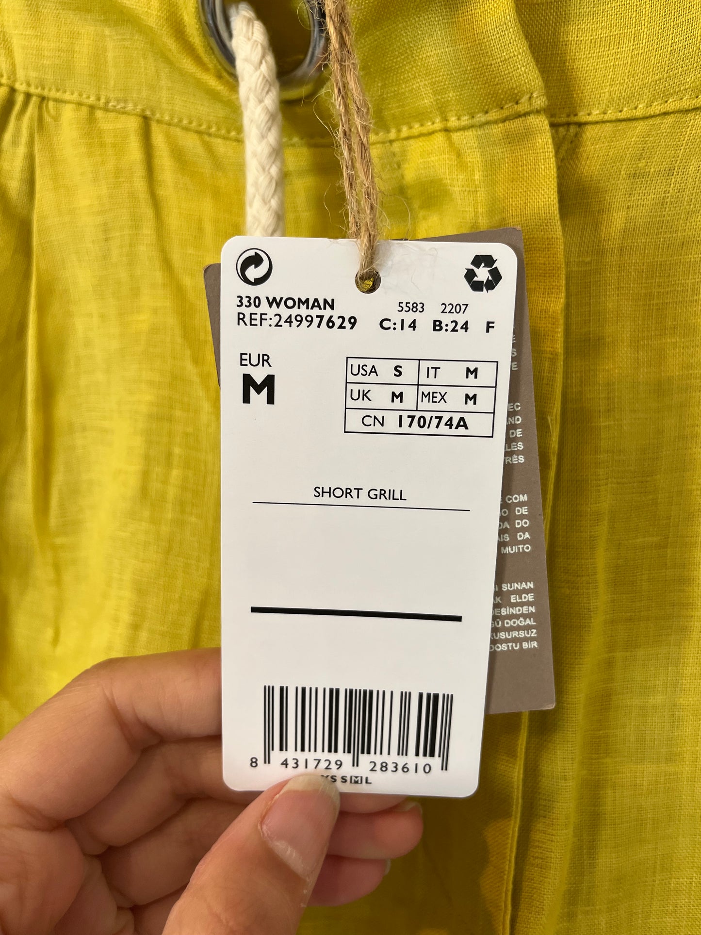 MANGO. Bermuda lino pistacho. T M