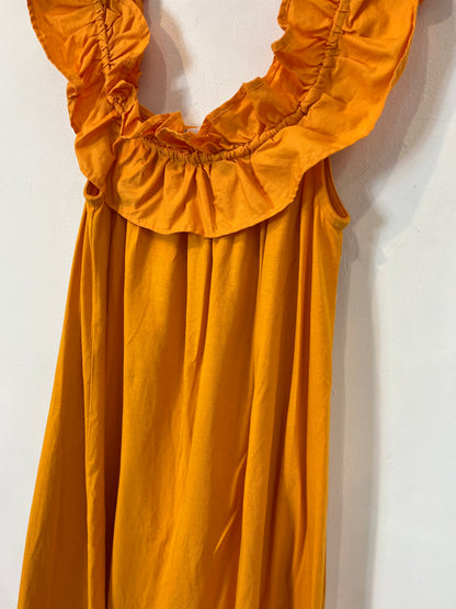 MANGO. Vestido midi melocotón. T S