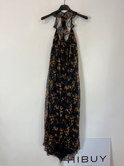 ZARA. Black floral print dress. TS