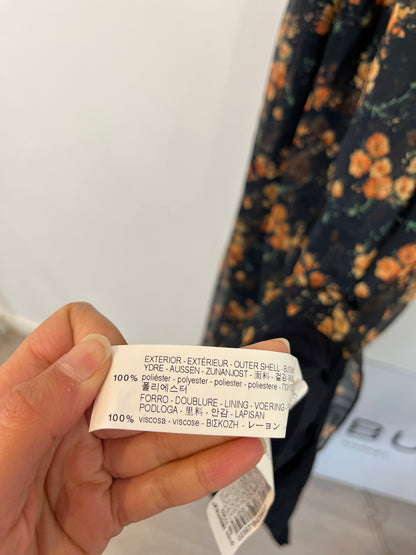 ZARA. Black floral print dress. TS