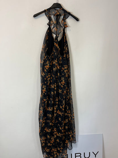ZARA. Black floral print dress. TS