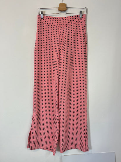 ZARA. Pantalón rosa lunares. T S