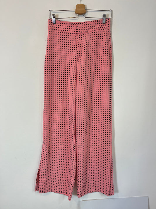 ZARA. Pantalón rosa lunares. T S