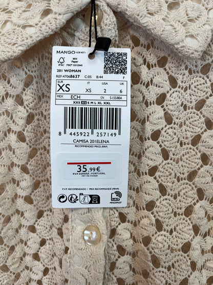 MANGO. Total look croché beige. T XS/S