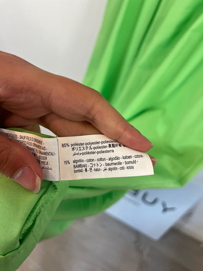 ZARA. Vestido largo nido de abejas verde. T XS