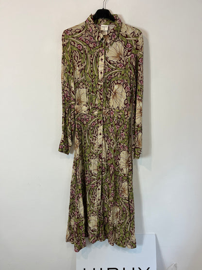 H&M. Vestido midi botones. T 34