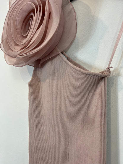 ZARA. top rosa flor T.s