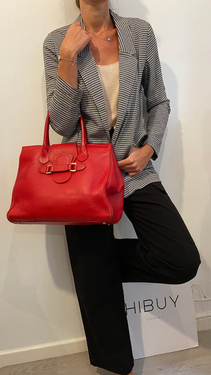 FRANCESCO ROGANI. Bolso piel  tote rojo. (Tara)