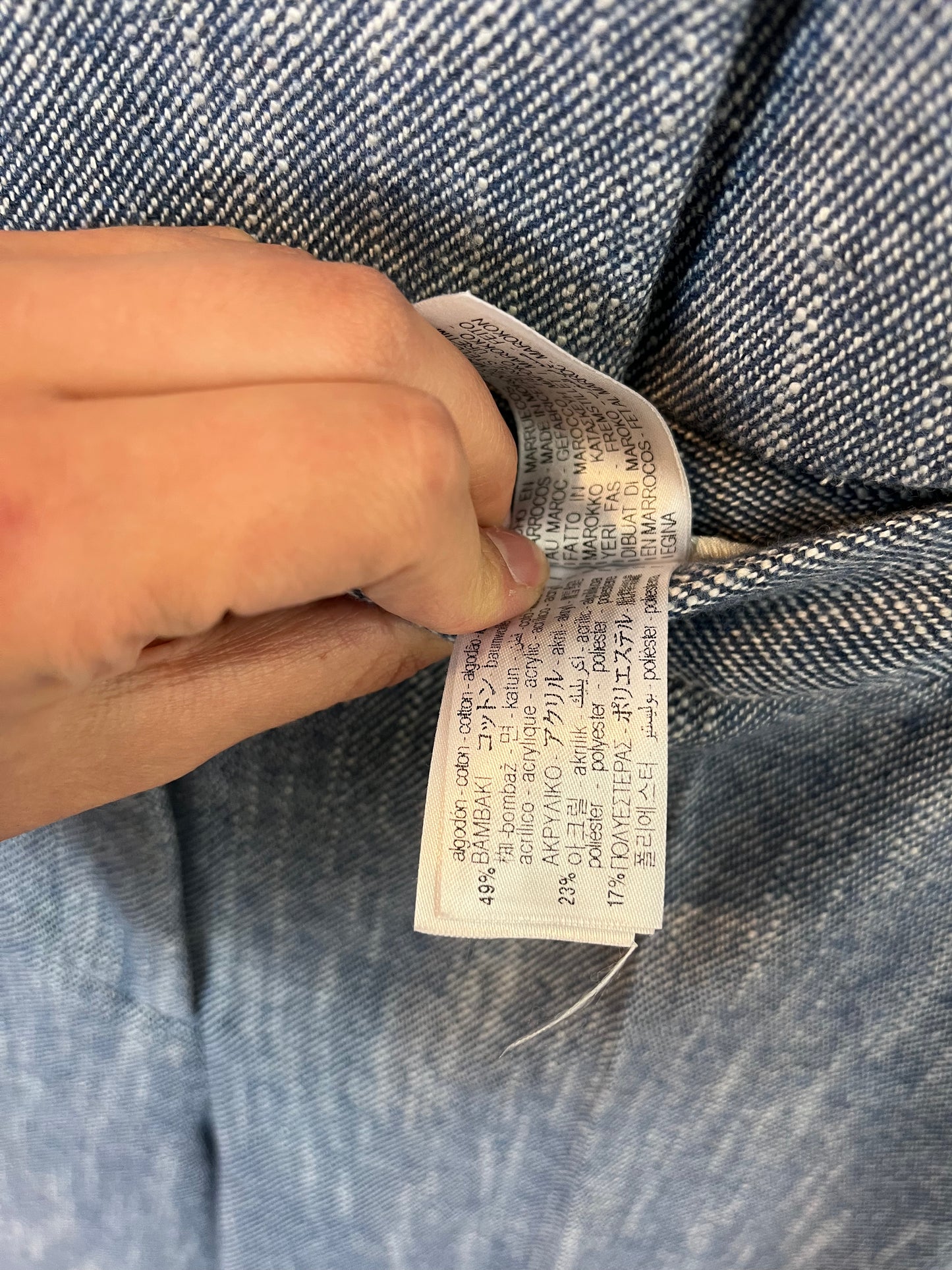 ZARA. Total look azul jaspeado con lana. T S/M