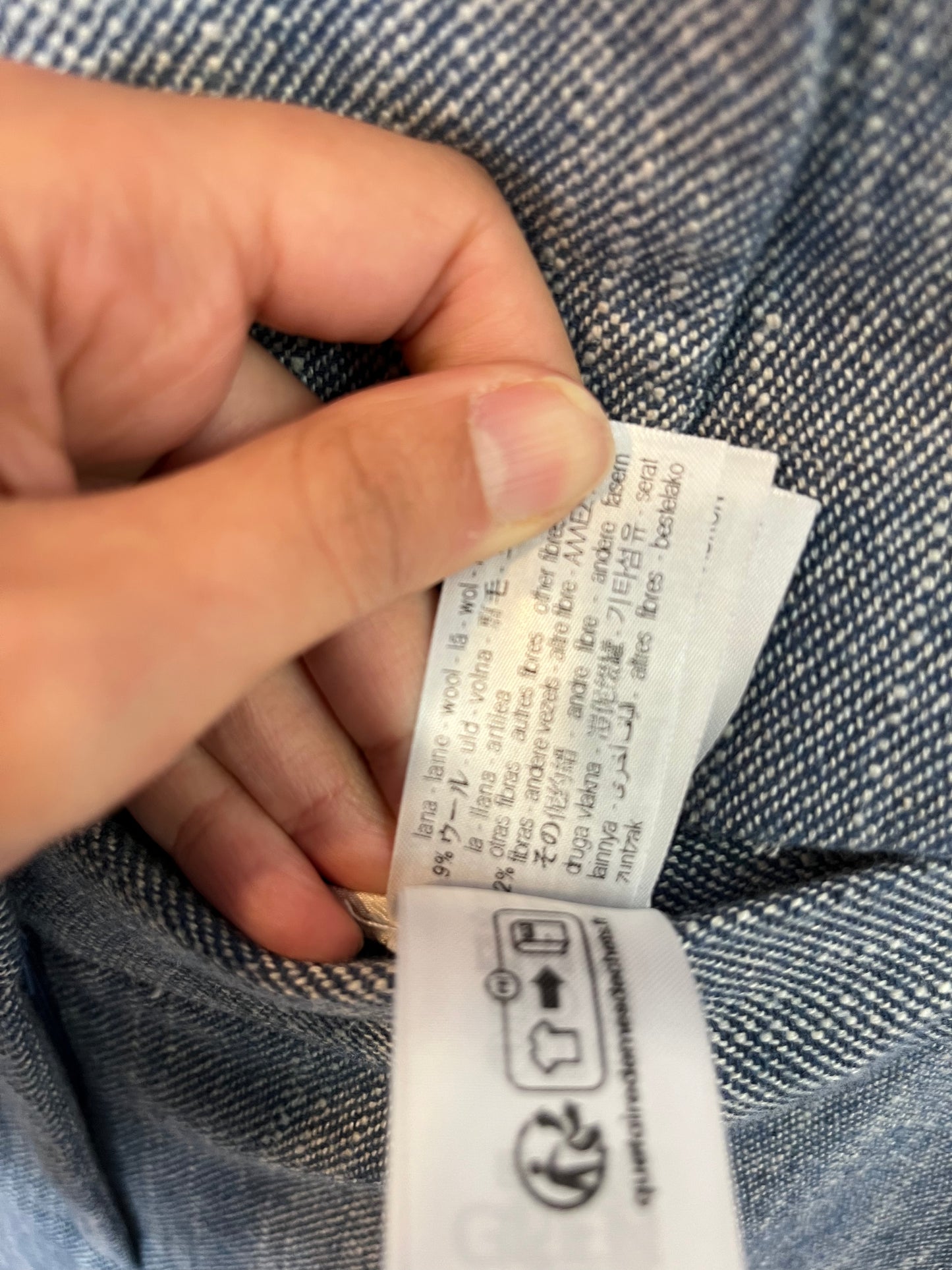 ZARA. Total look azul jaspeado con lana. T S/M