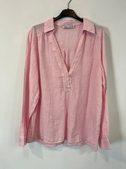 ZARA. Pink linen blouse. TM