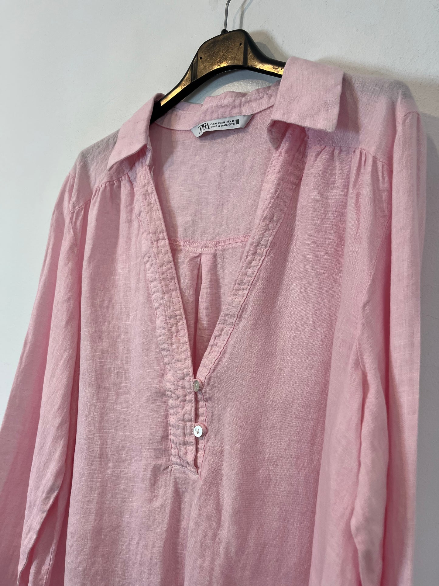 ZARA. Pink linen blouse. TM