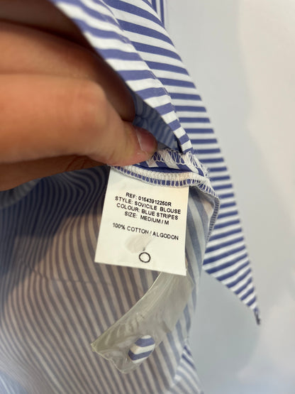 SILVIA TCHERASSI. Blusa rayas detalle mangas. T M