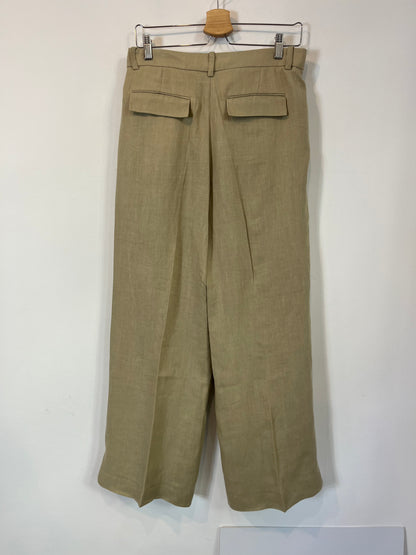 ZARA. Beige flowing waist trousers. TS