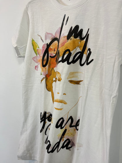 TEE TREND. Camiseta blanca slogan. T L (M)