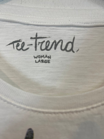 TEE TREND. Camiseta blanca slogan. T L (M)