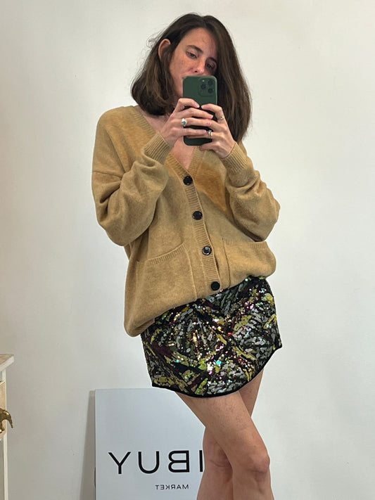 ZARA. Cárdigan camel botones