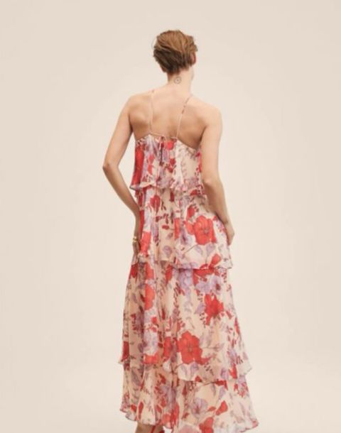 MANGO. Vestido largo con estampado floral