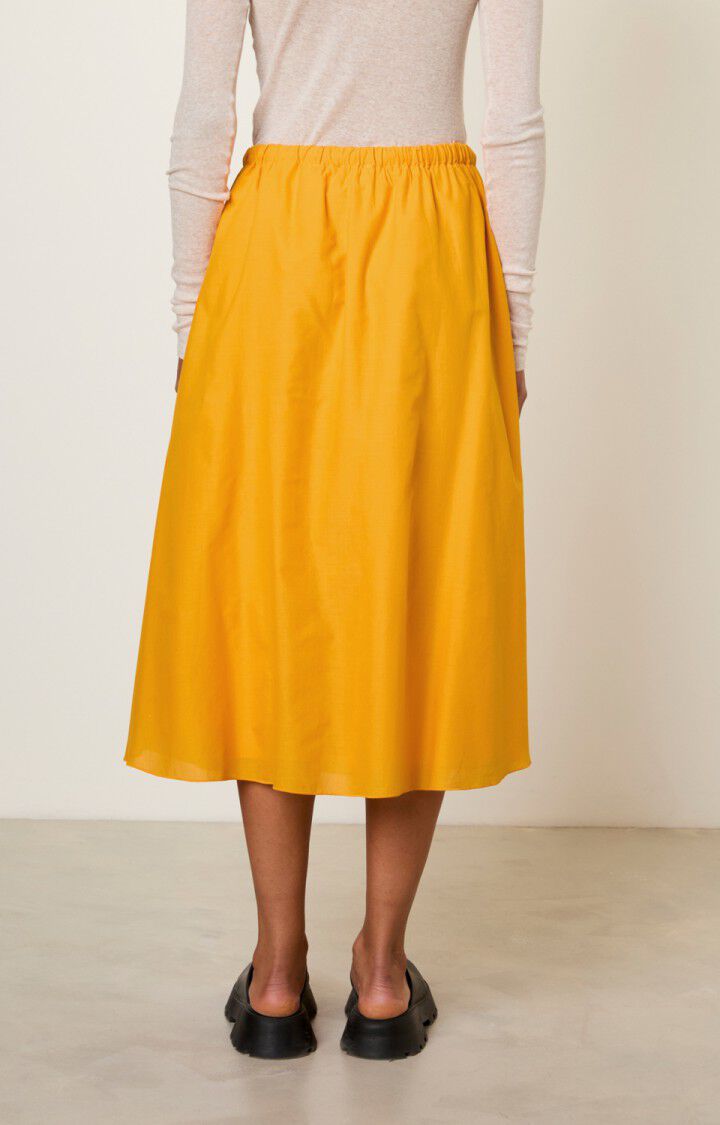 AMERICAN VINTAGE. Falda midi naranja de algodón