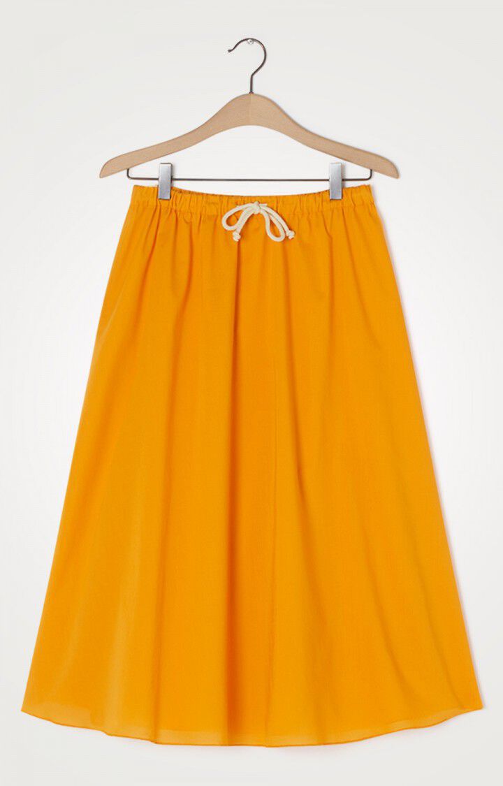 AMERICAN VINTAGE. Falda midi naranja de algodón