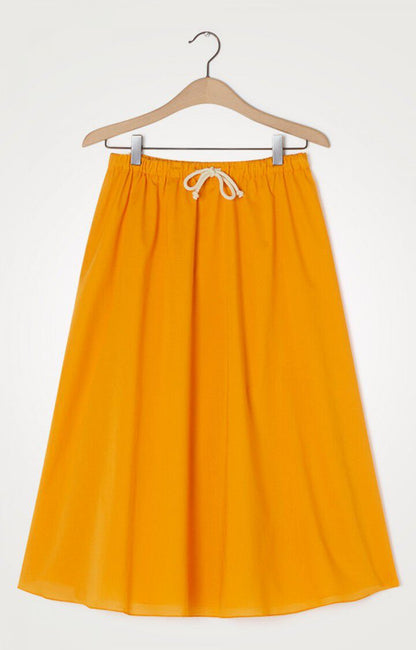 AMERICAN VINTAGE. Falda midi naranja de algodón