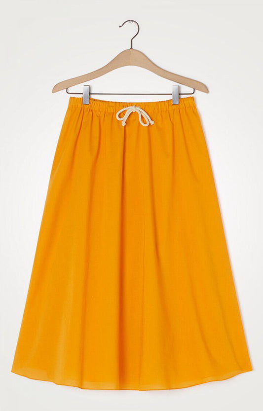 AMERICAN VINTAGE. Falda midi naranja de algodón