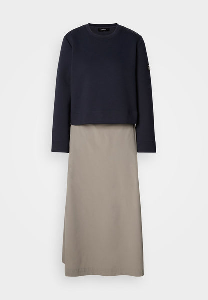 ECOALF. Vestido bicolor doble textura