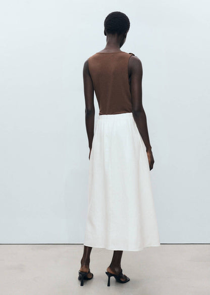 MANGO. Falda blanca evasé