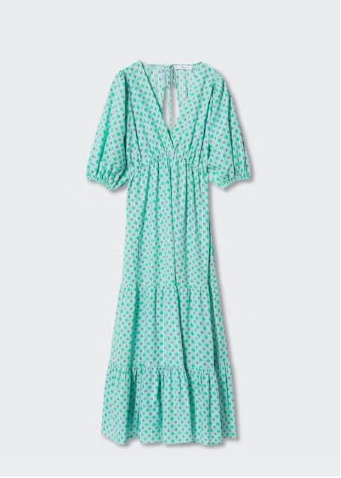 MANGO. Vestido largo estilo booho estampado floral