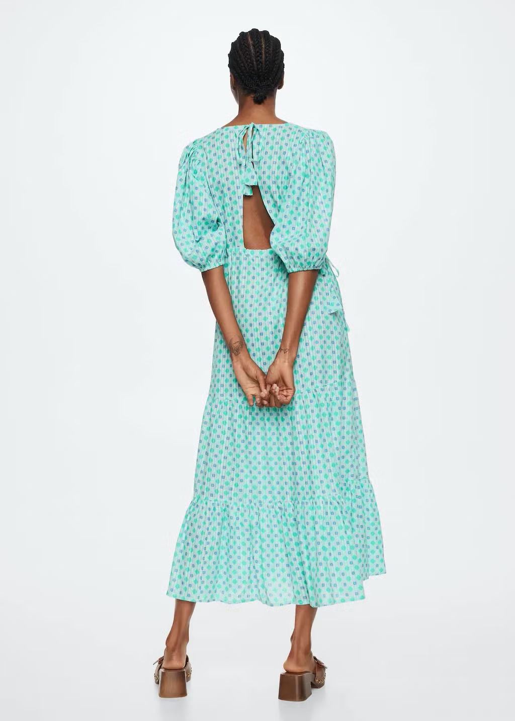 MANGO. Vestido largo estilo booho estampado floral