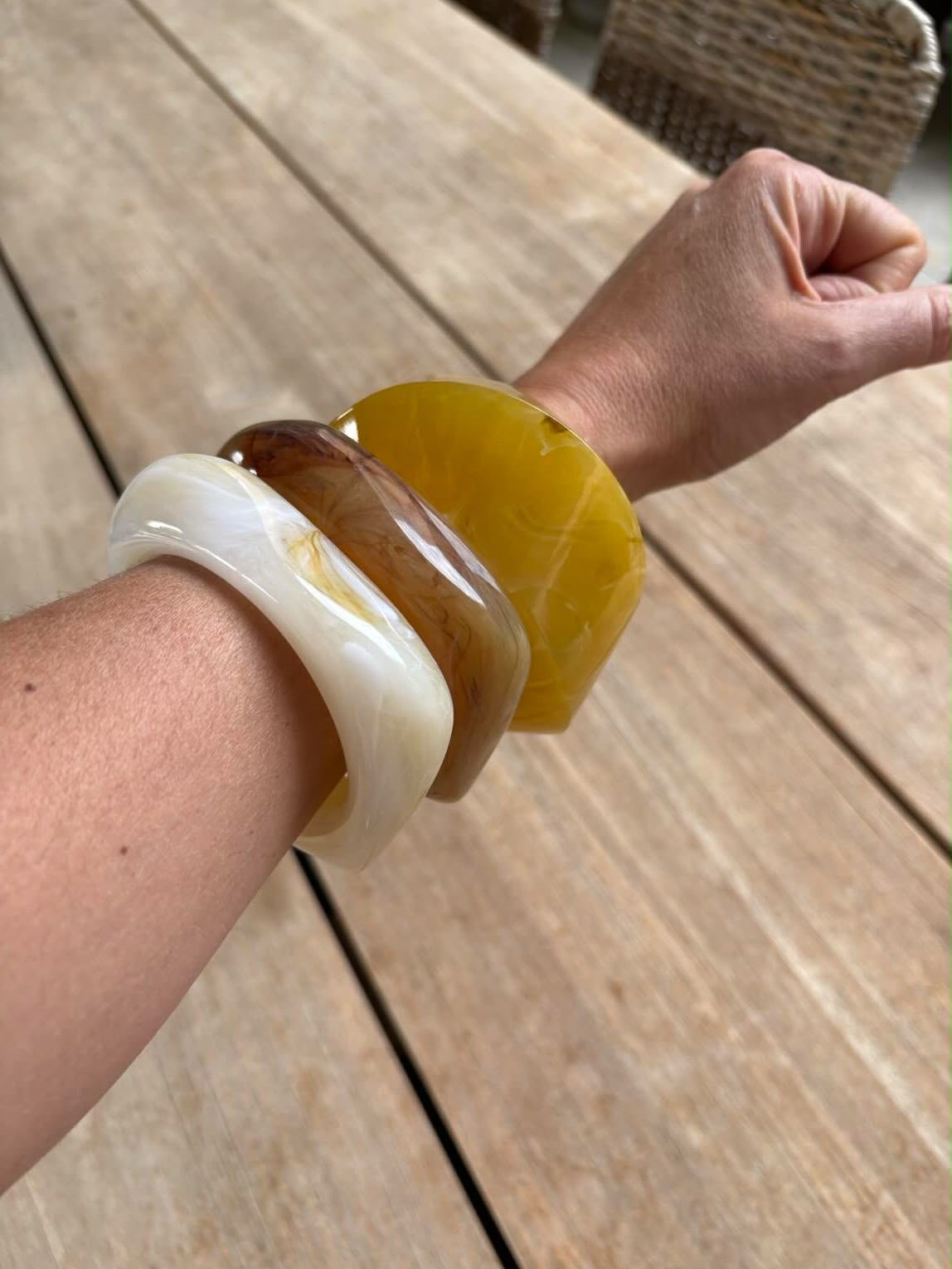 Conjunto pulseras tonos tierra