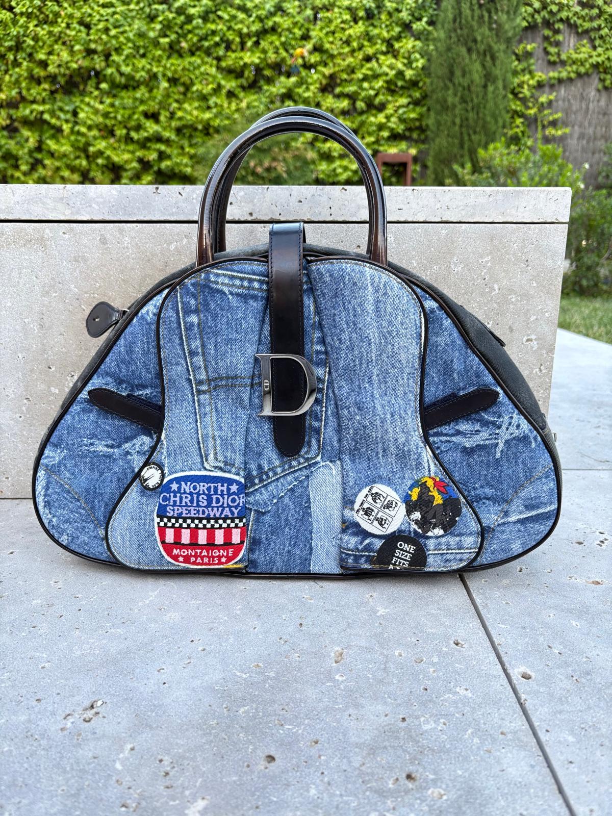 CHRISTIAN DIOR. Bolso Speedway Saddle denim