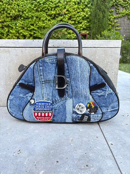 CHRISTIAN DIOR. Bolso Speedway Saddle denim