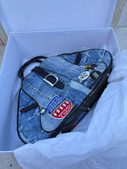 CHRISTIAN DIOR. Bolso Speedway Saddle denim