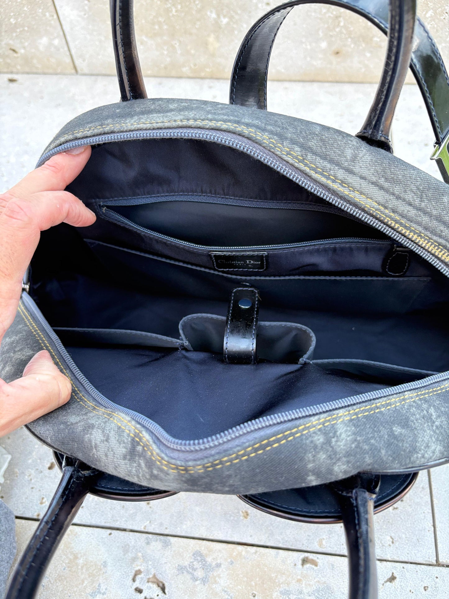 CHRISTIAN DIOR. Bolso Speedway Saddle denim